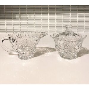NEW Beautiful Crystal Sugar and Cream Serving Set. Never Used.